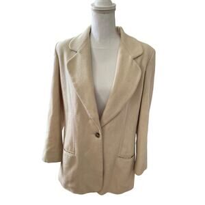 Bloomingdales Wool & Cashmere Blend Blazer Winter White 12